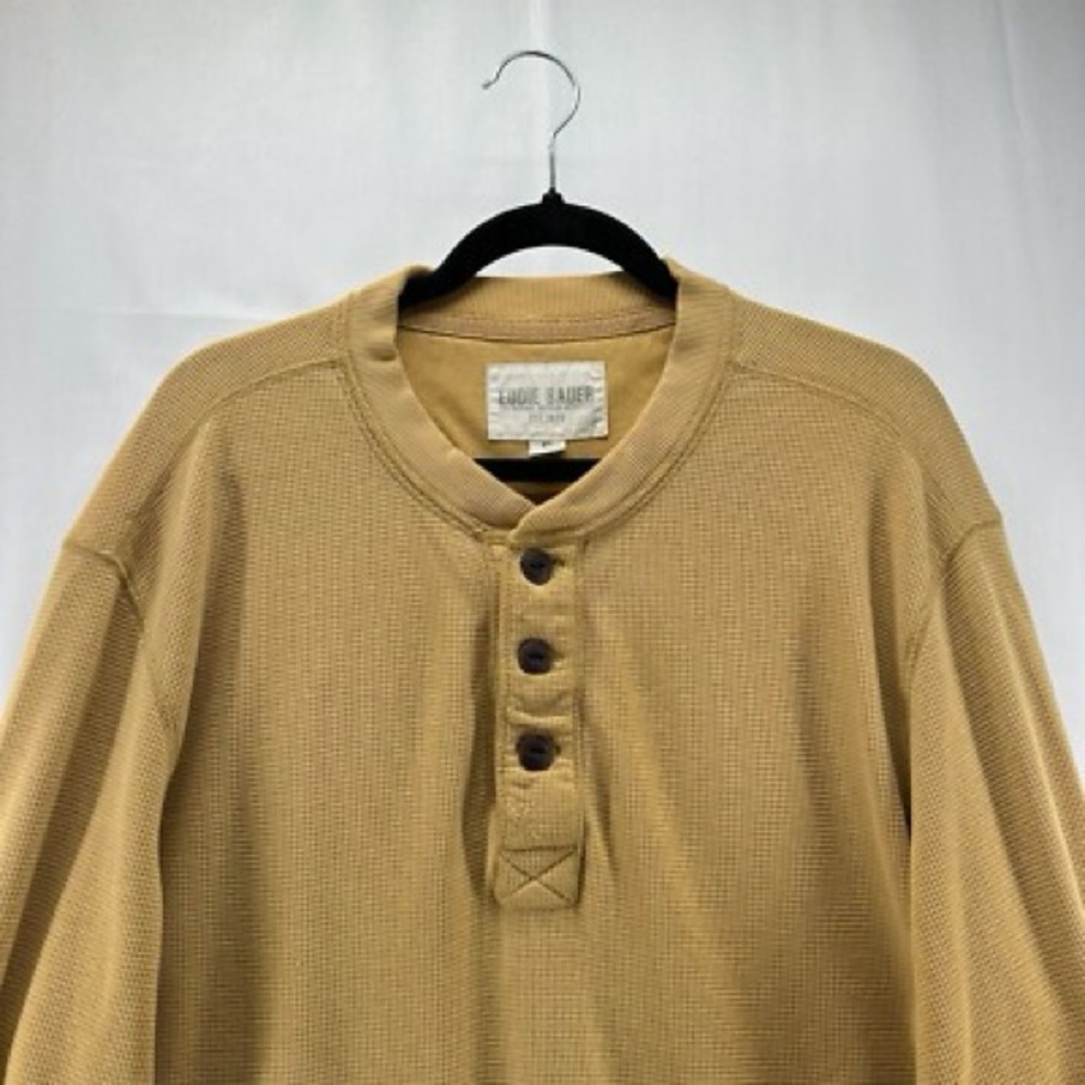 Eddie Bauer Mustard Long Sleeve Henley Shirt